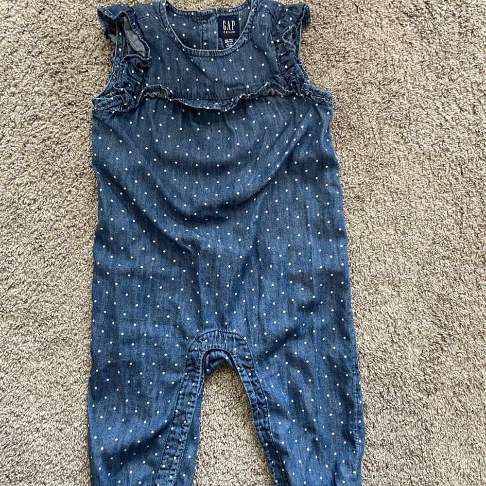 Polka dot denim GAP  jumpsuit